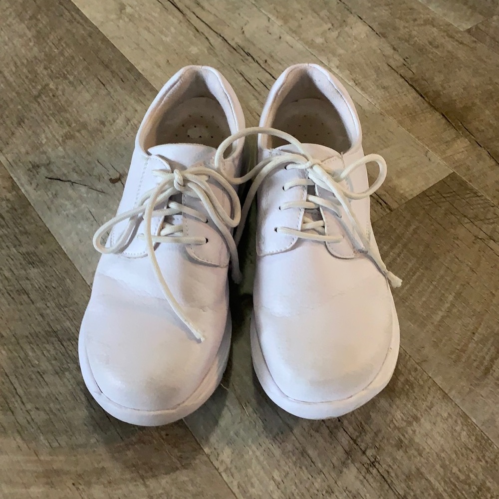 White pleather sneakers